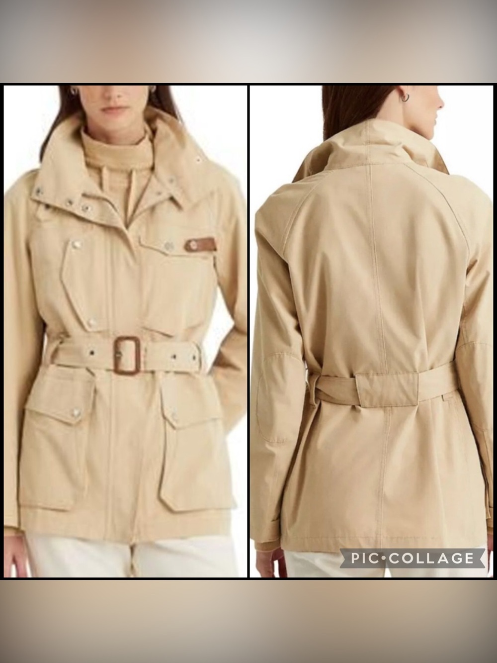 Lauren Ralph Lauren - Women's Water-repellent Field Jacket in Khaki - HTF SZ 1X